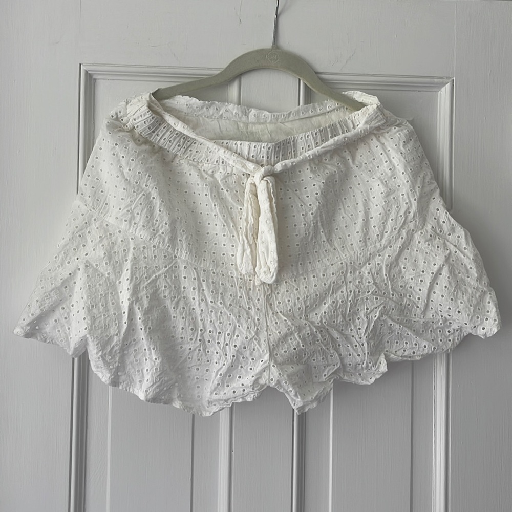 White eyelet skort